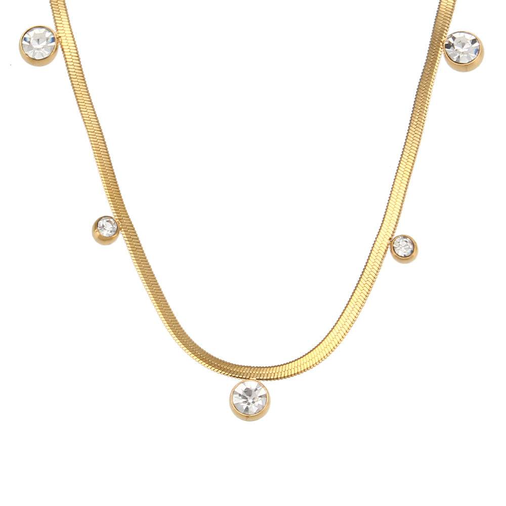 18K G.P Zircon Studded Necklace : TAA-9708559008022-NECKLACE