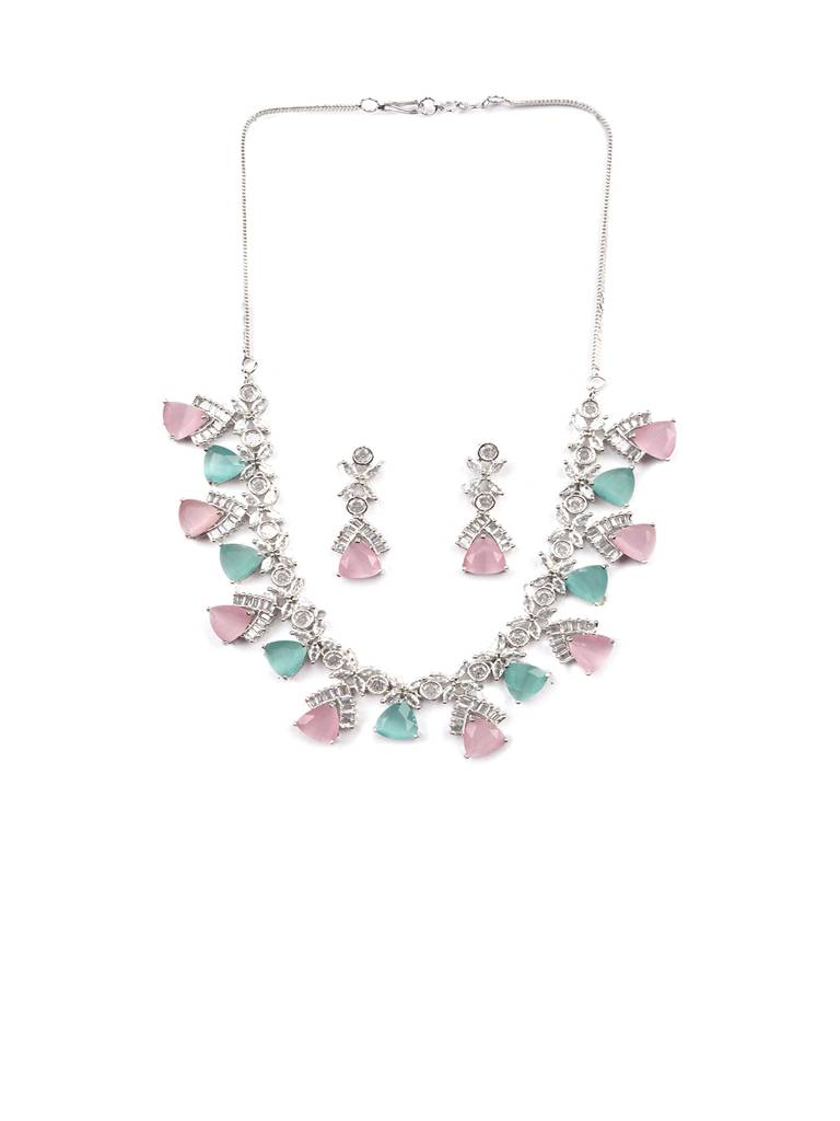 Cz Ad Necklace Set For Glamorous Lookâ : AD127MULTI