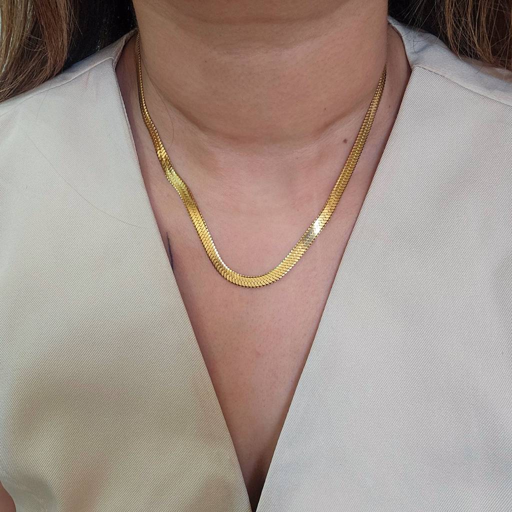 18Kt G.P Herringbone Necklace : TAA-9999904734211-NECKLACE