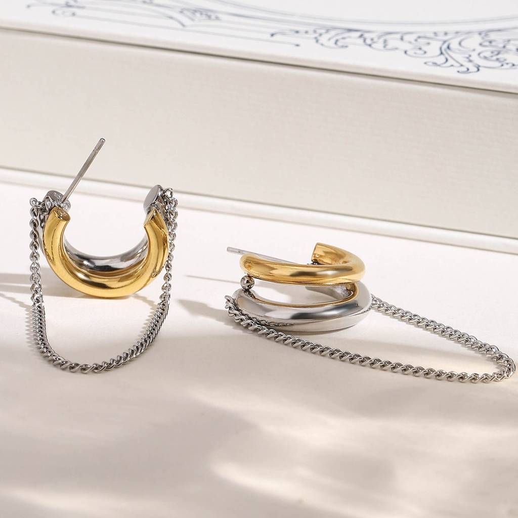Dual Tone Ear Studs : NH11134704