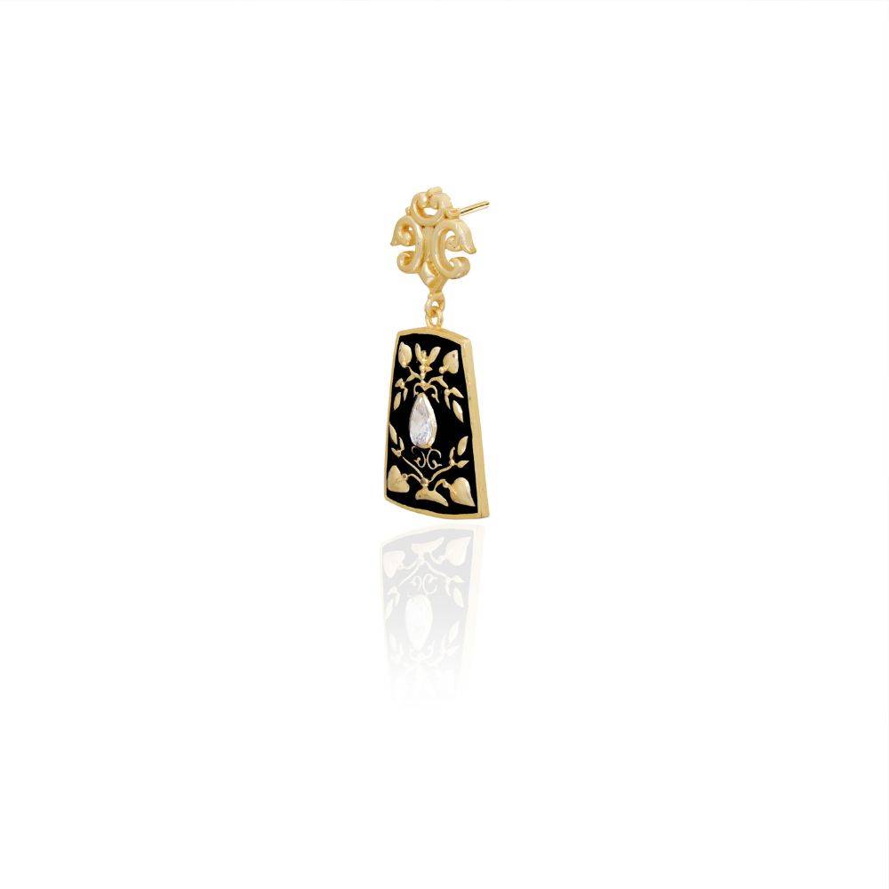 Black & Gold Baroque Earrings