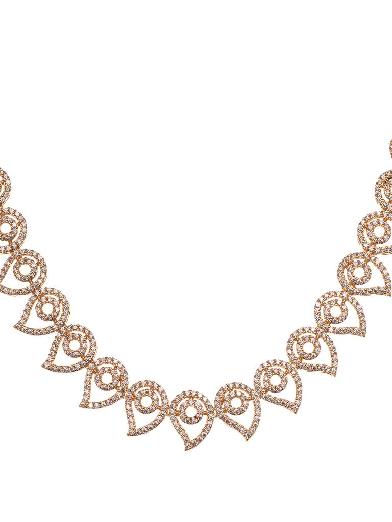 Gold Toned Ad Designer Minimal Necklace Jewellery  Set : SJNK1914
