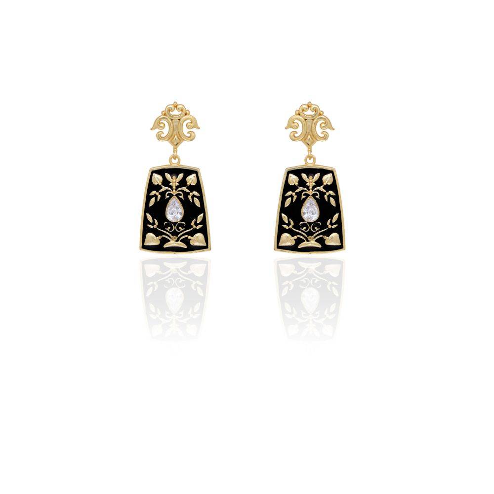 Black & Gold Baroque Earrings