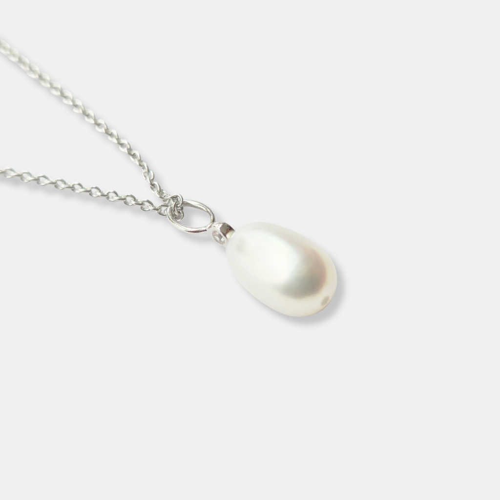 Pearl Drop Detachable Pendant : PD-PRL04-SL-WHT