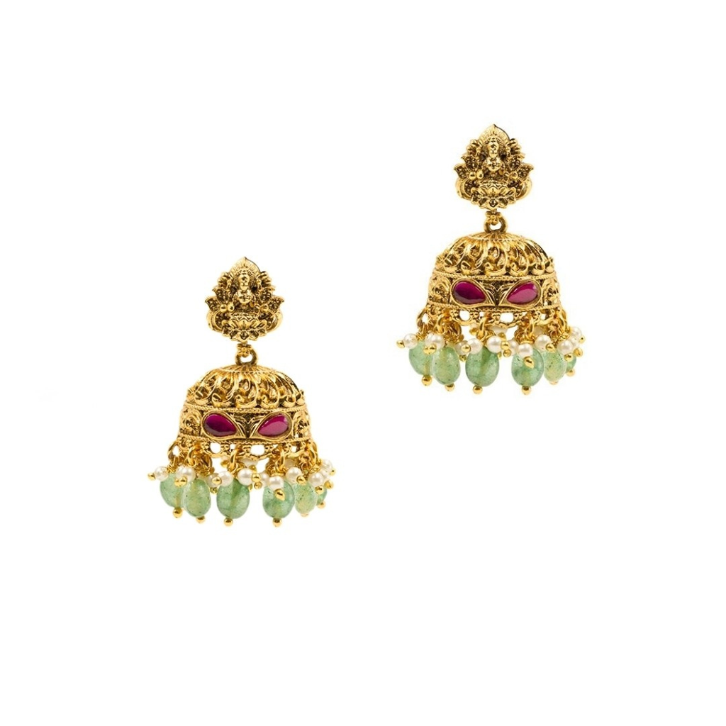 Kasturi Necklace Set  – 1 Gram Gold Plated Double-Strand Necklace : J-75
