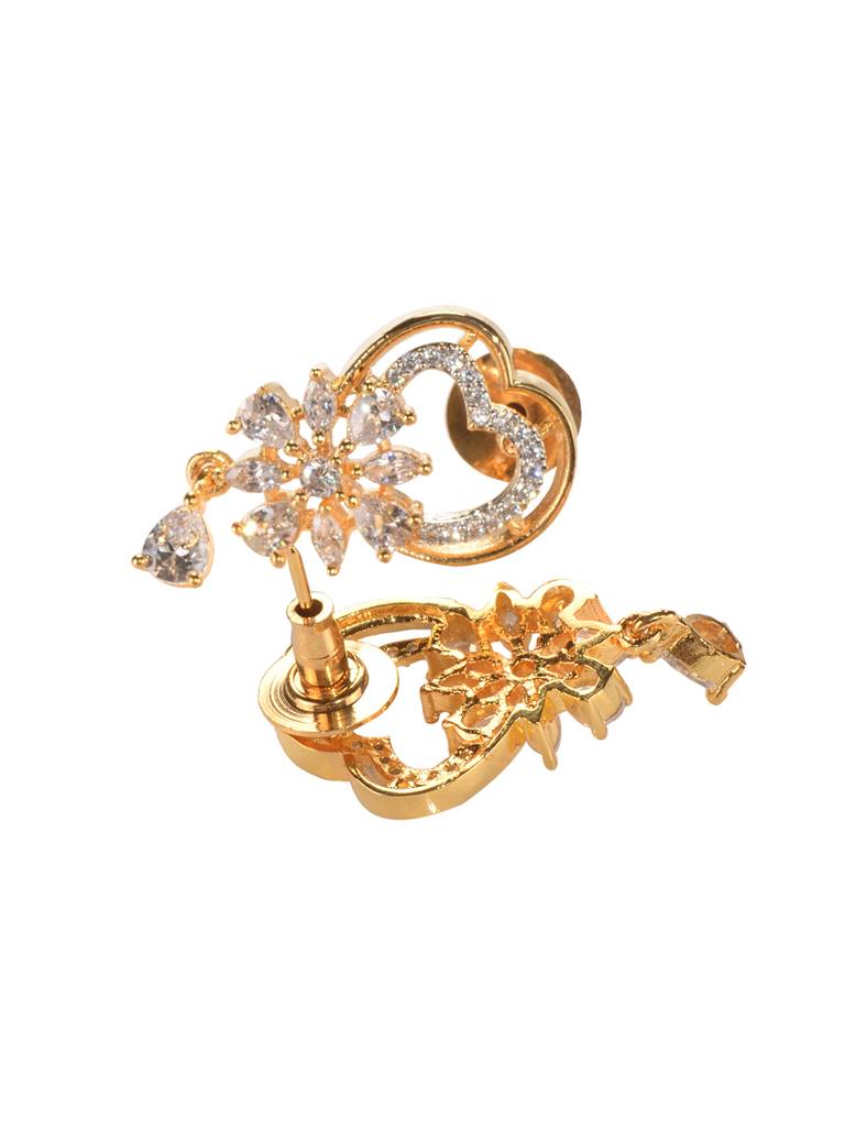 Gold Toned Ad Heart Shaped Designer Locket Jewellery Set : SJLK1925