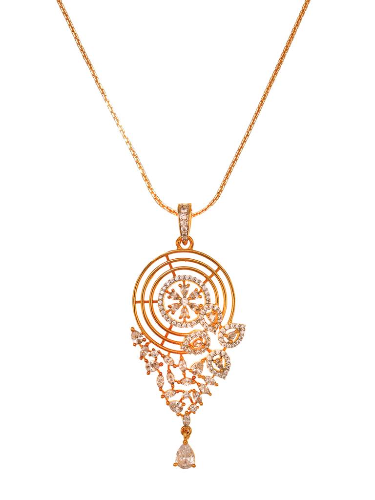 Gold Toned Ad Filgree Locket Jewellery Set : SJLK1926