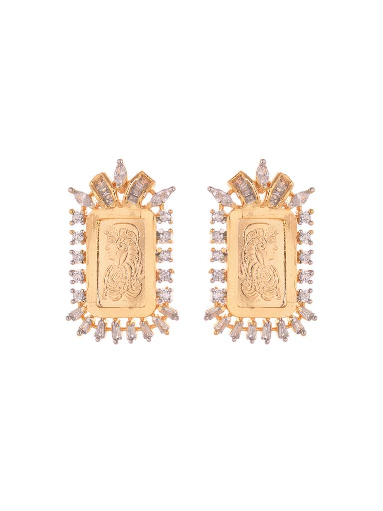 Gold Toned Ad Rectangular Ginni Locket Jewellery Set : SJLK1932