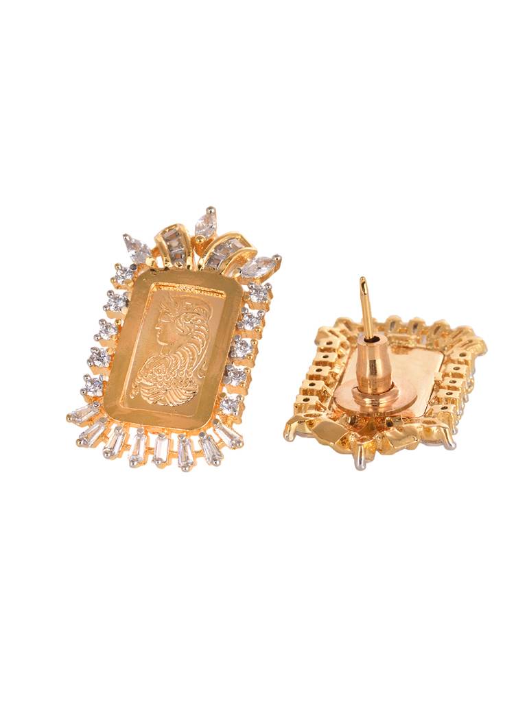 Gold Toned Ad Rectangular Ginni Locket Jewellery Set : SJLK1932