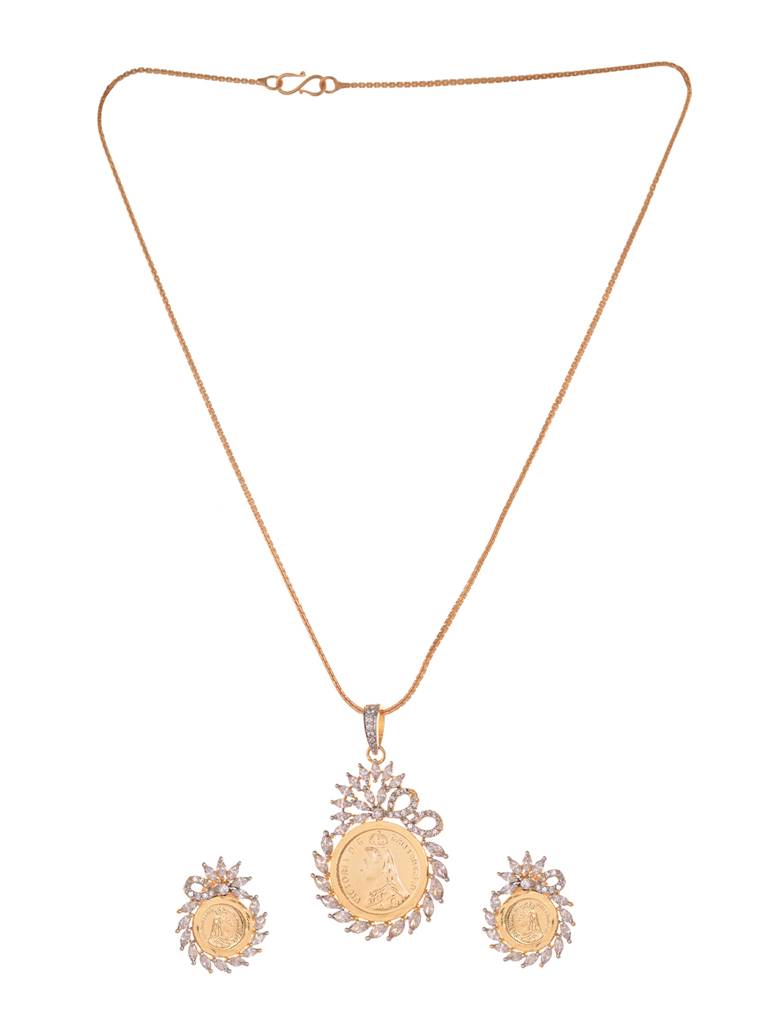 Gold Plated Ad Queen Victoria Ginni Locket Jewellery Set : SJLK1934