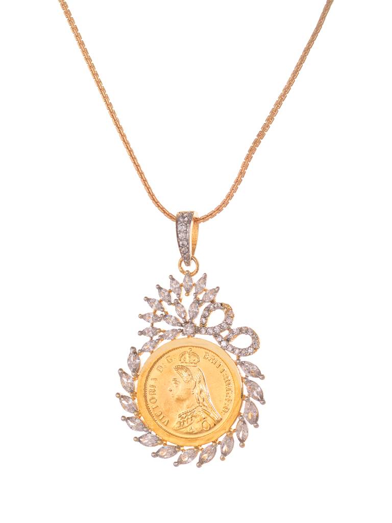 Gold Plated Ad Queen Victoria Ginni Locket Jewellery Set : SJLK1934