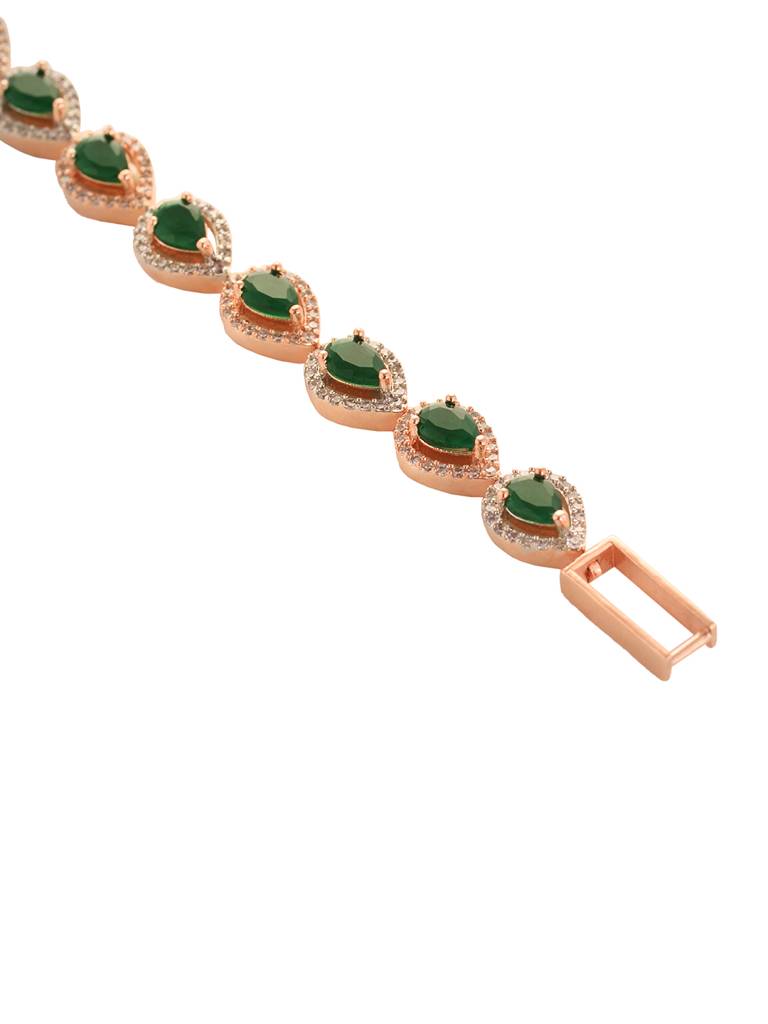Rose Gold Plated Blue Ad Studded Wraparound Tennis Bracelet : SJBR1936
