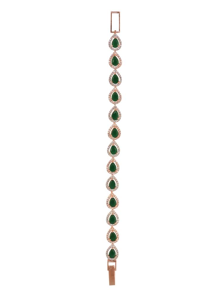 Rose Gold Plated Blue Ad Studded Wraparound Tennis Bracelet : SJBR1936