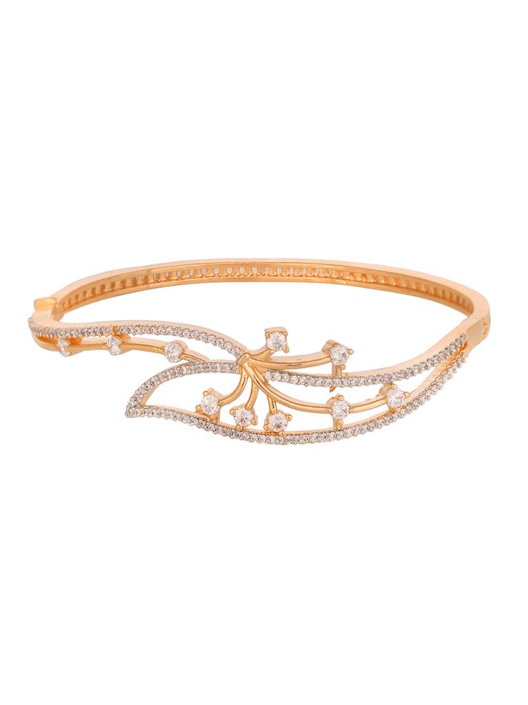 Gold Plated Ad Studded Statement Bracelet : SJBR1968