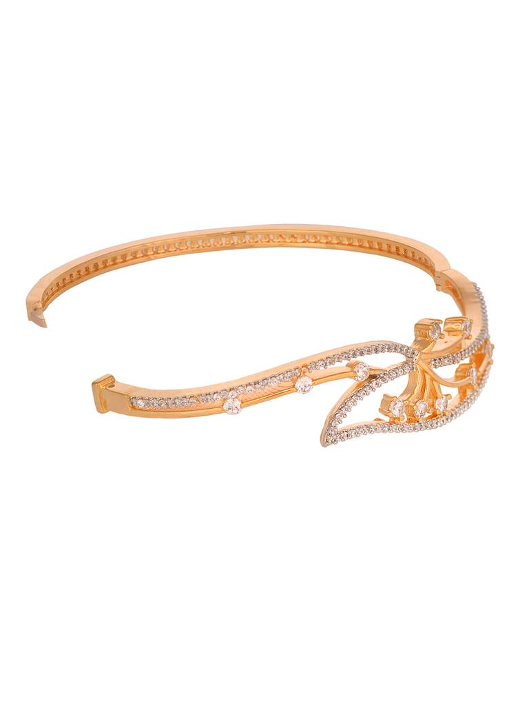 Gold Plated Ad Studded Statement Bracelet : SJBR1968