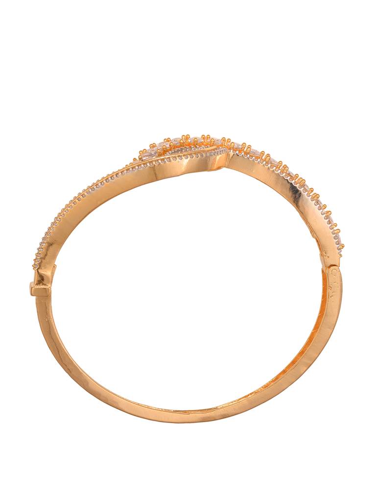 Gold Plated Ad Studded Modern Statement Handcrafted Bracelet : SJBR1969