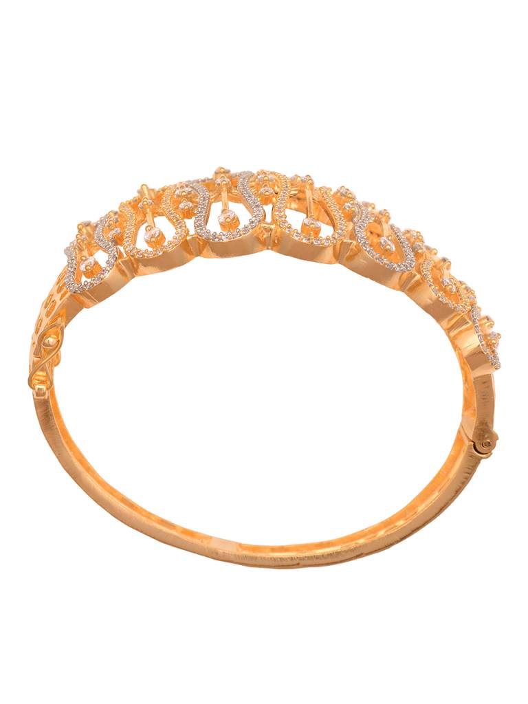 Gold Toned Ad Studded Luxe Handcrafted Bracelet : SJBR1975