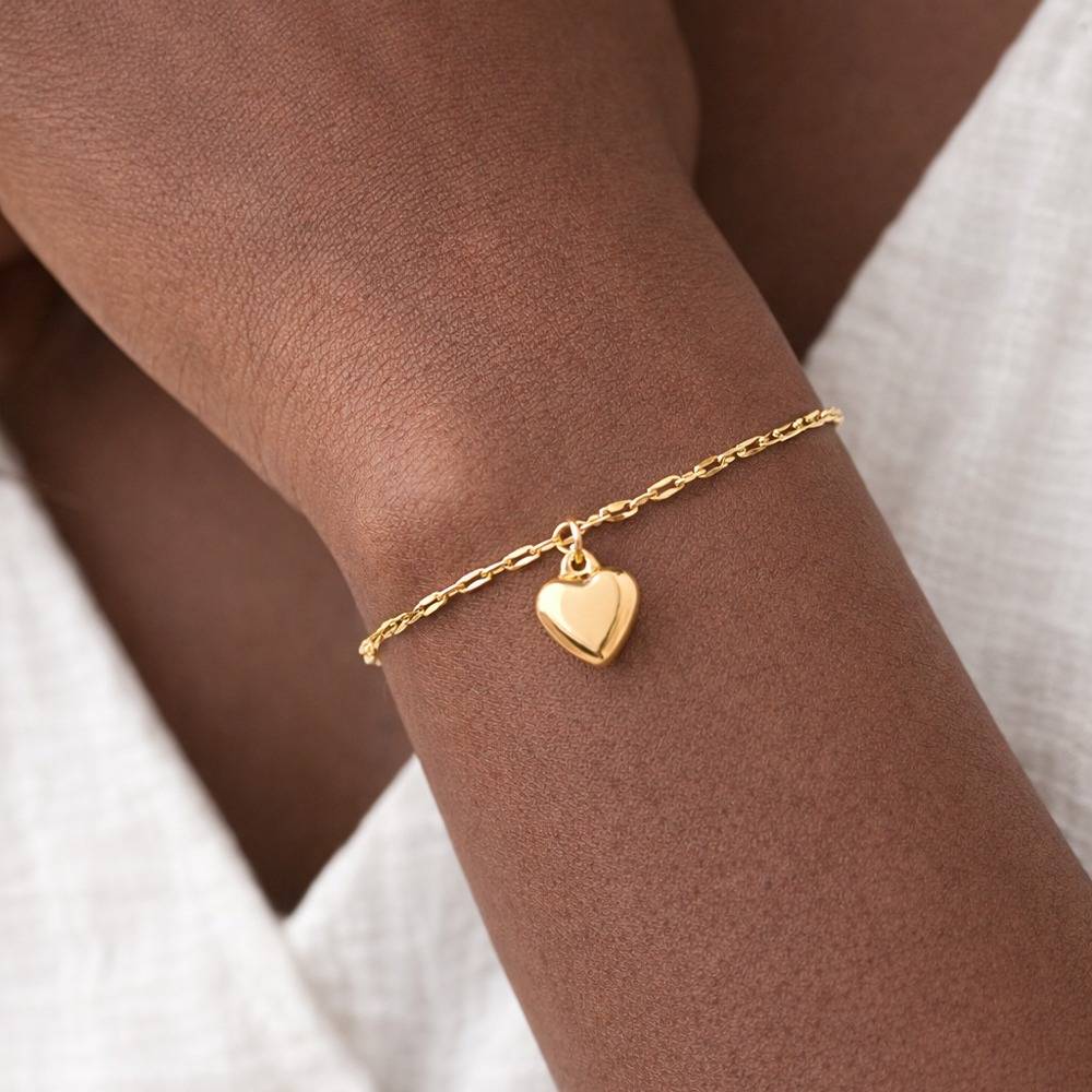 Chunky Thick Heart Bracelet - Waterproof, Skin Safe, Statement Party Wear : 100205