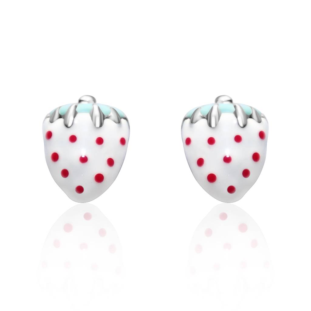 925 Pure Silver Strawberry Inspired Stud Earrings : TWP1292