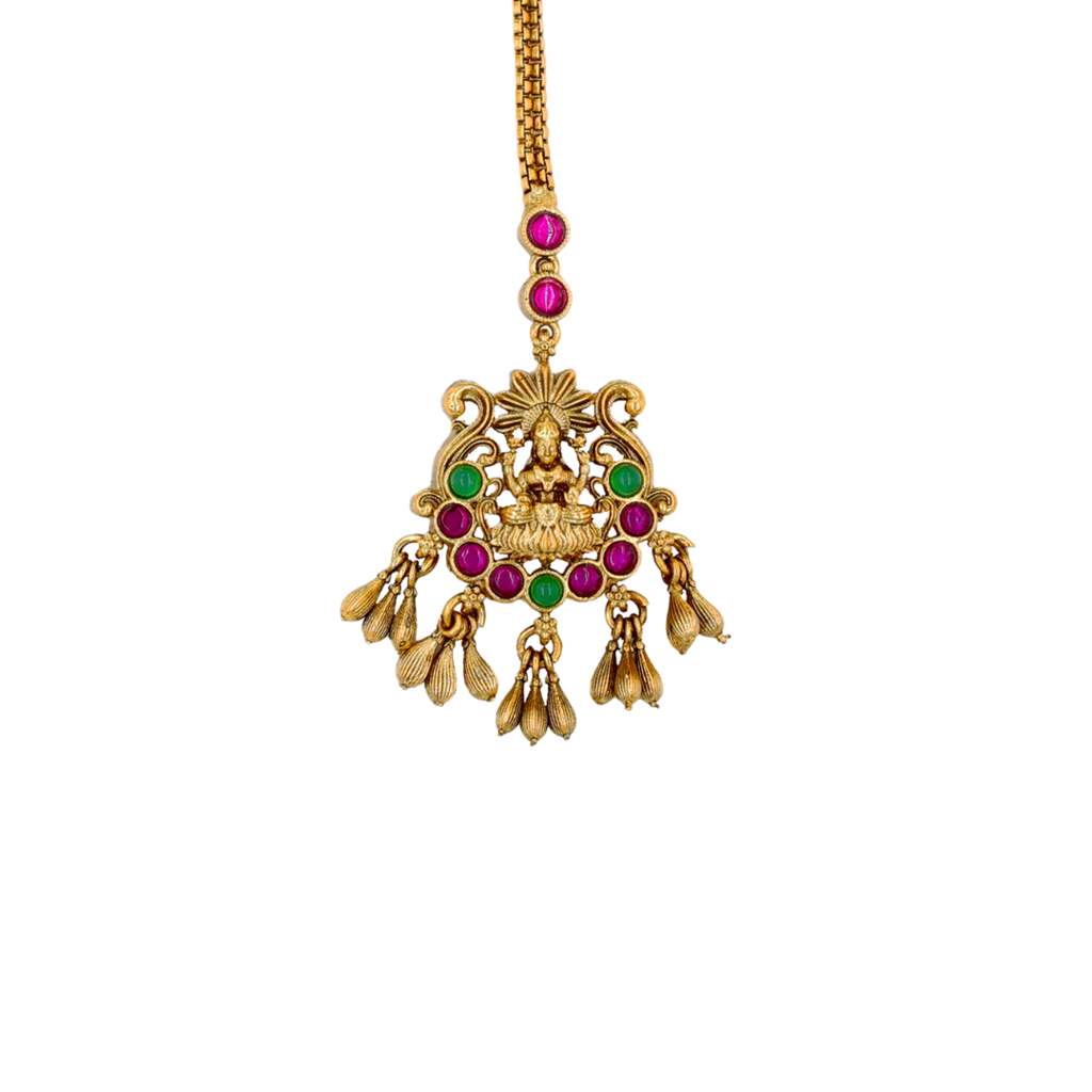 Anandi Maang Tikka – 1 Gram Gold Plated Filigree Bridal Hair Jewellery : R-1614