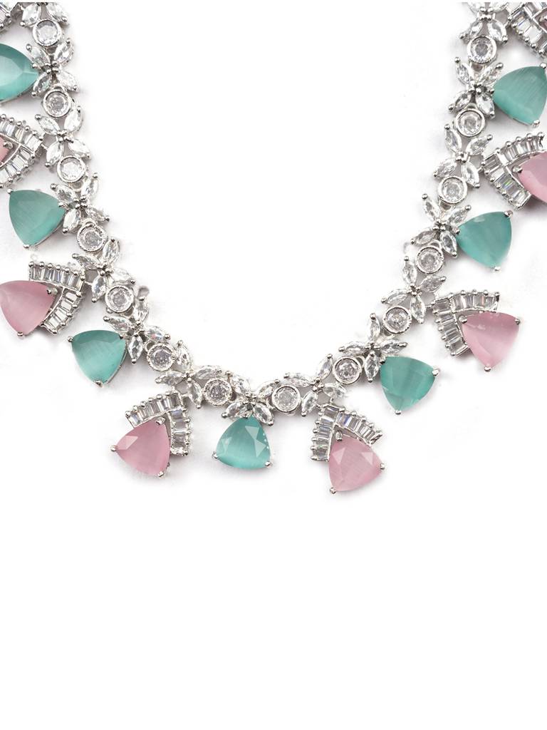 Cz Ad Necklace Set For Glamorous Lookâ : AD127MULTI