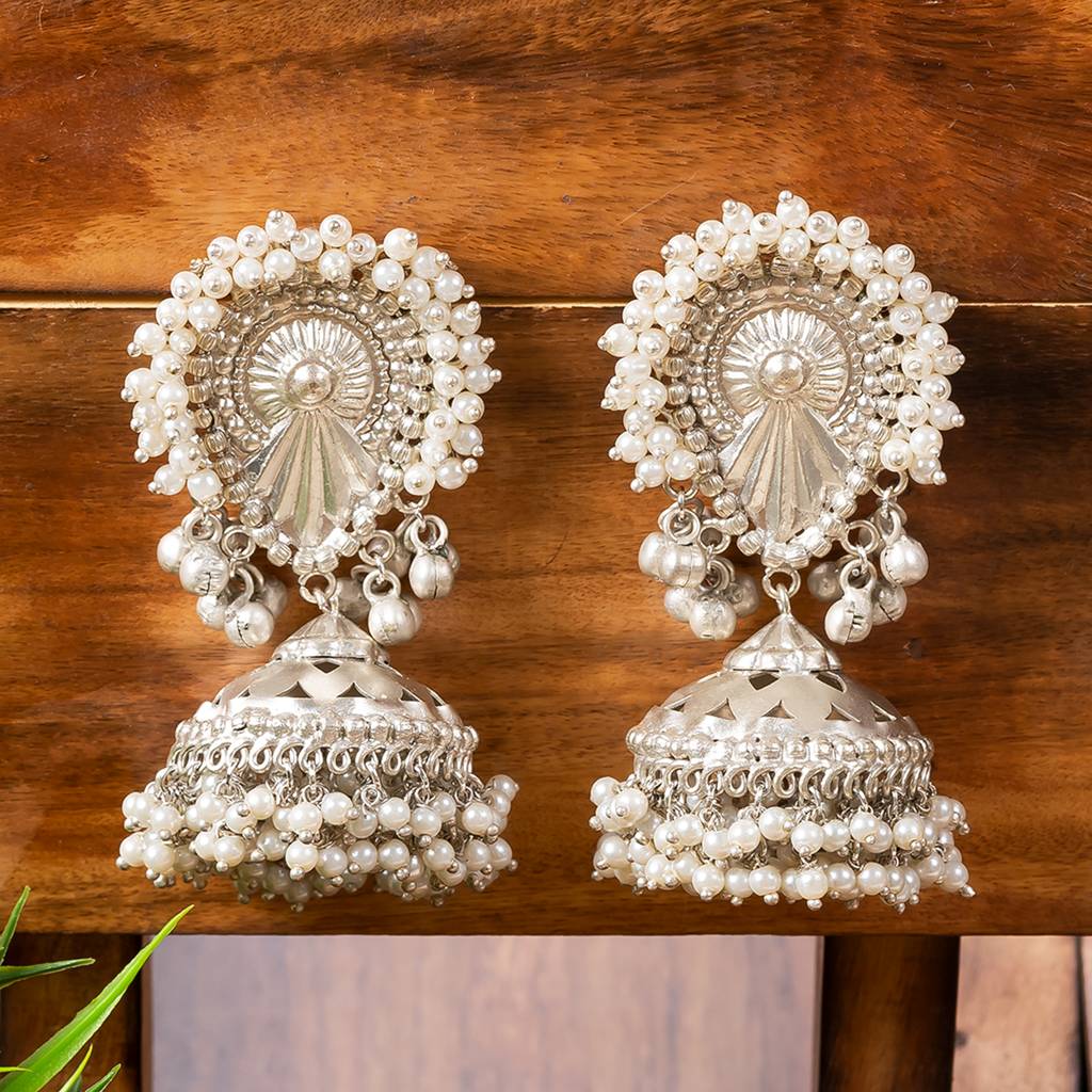 Lookalike Silver Plated Premium Dangler Jhumka Earring : HK-780-L