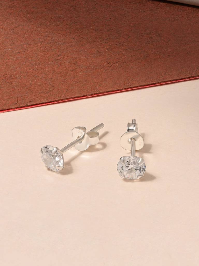 Classic Round Cz Stud Earrings : JDER2515