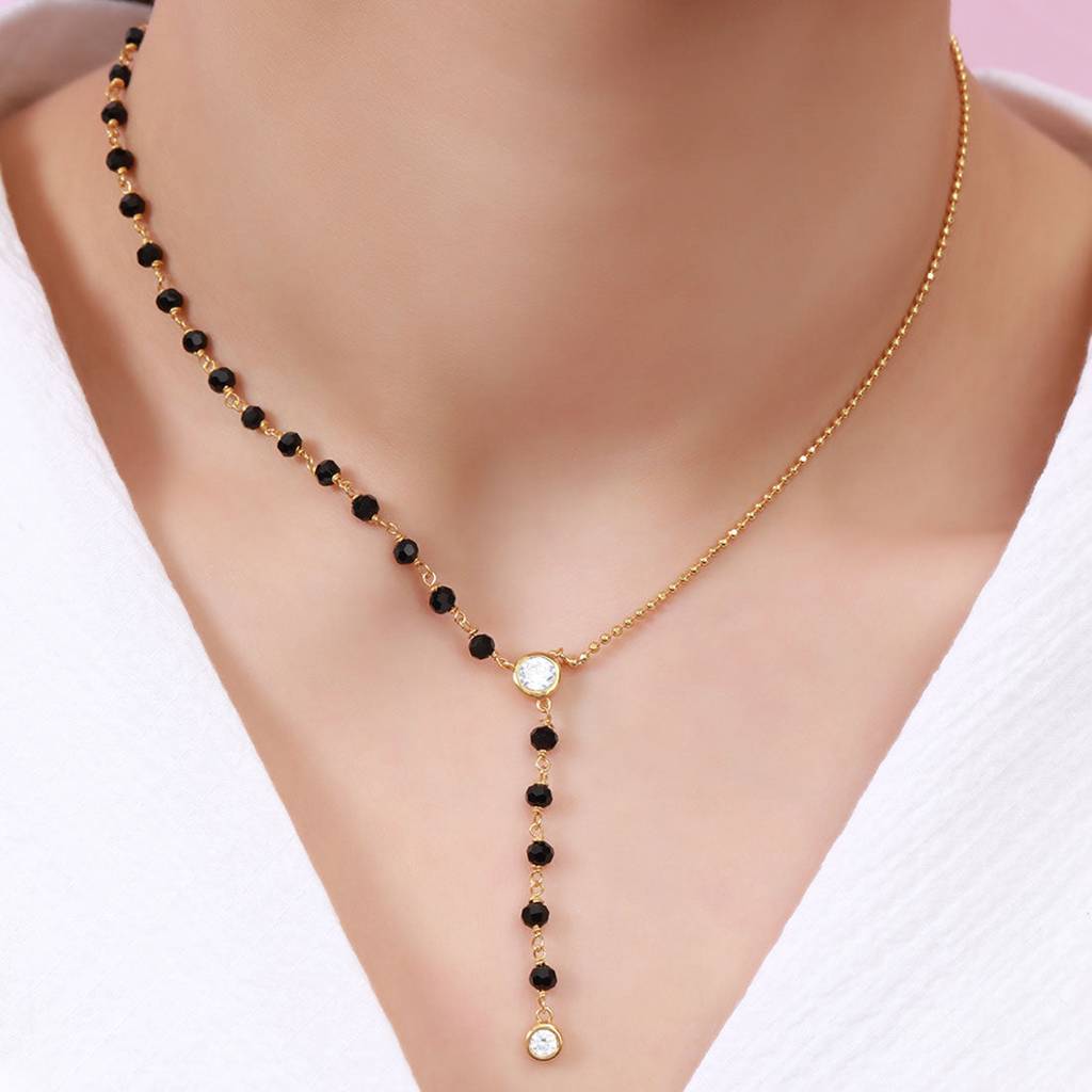 Elegant Cz Gold-Plated 925 Sterling Silver Mangalsutra : MGS-10085-G