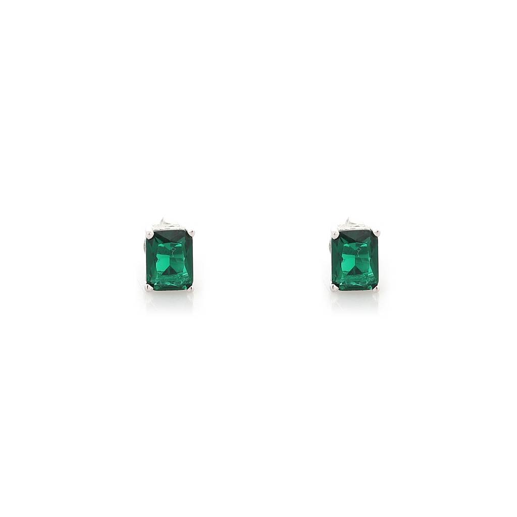 Iski Uski 925 Sterling Silver Victoria Emerald Drop Earrings