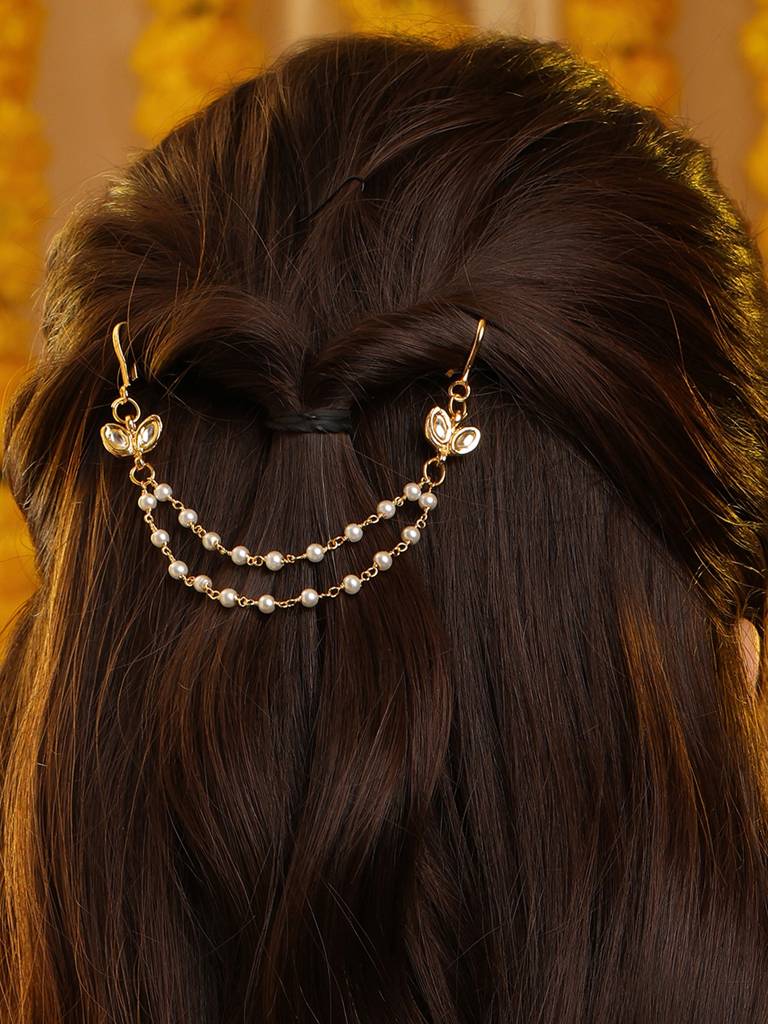 Ruby Raang Pearl Hair Jewellery : RRKDEC25-21