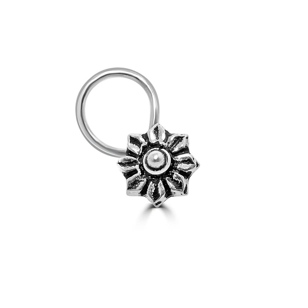 925 Pure Silver Antique Nose Pin-Np1003 : NP1003
