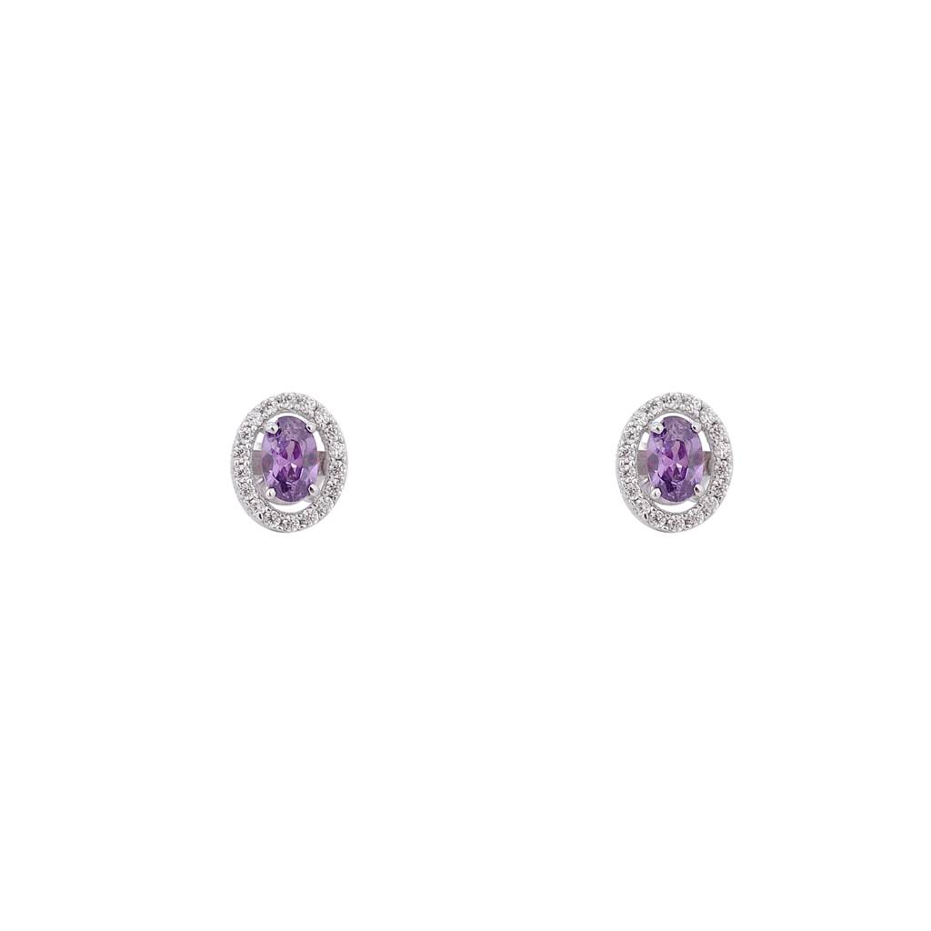 Iski Uski 925 Sterling Silver Maitri Amethyst Drop Earrings