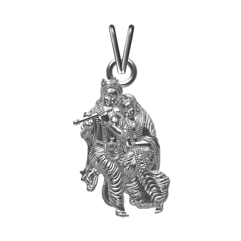 Sterling Silver God Krishna Pendant : ZLGDP-1052