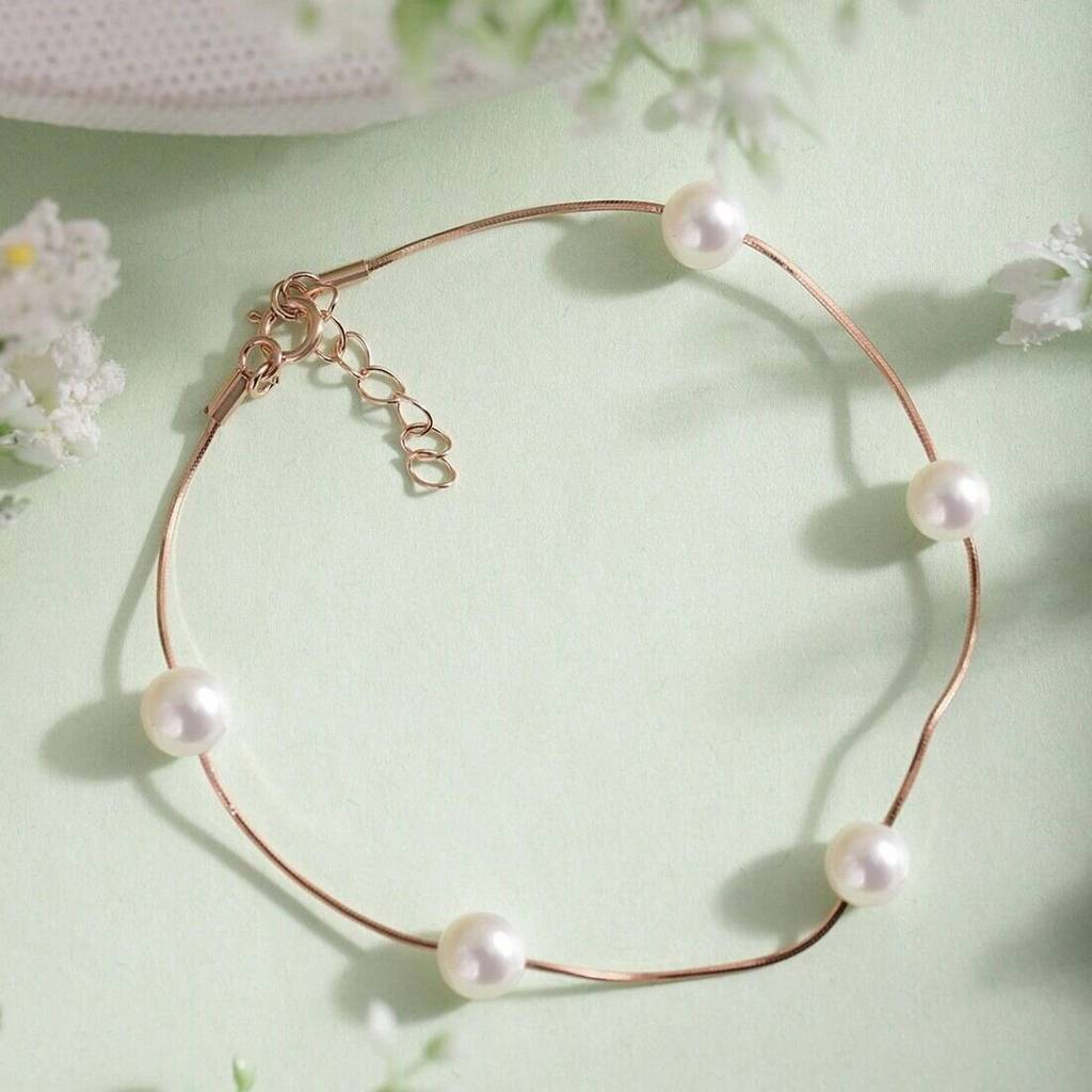 Divine Pearl Rose Gold 925 Silver Bracelet : BR-80059