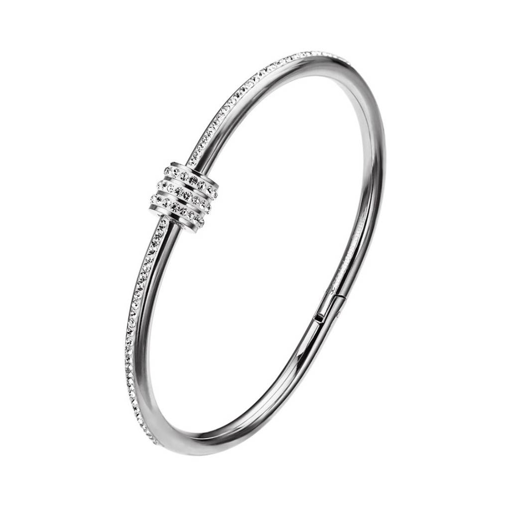 18K Plated Waterproof Antitarnish Bangle Bracelet With Zircon : AMO0924B382S