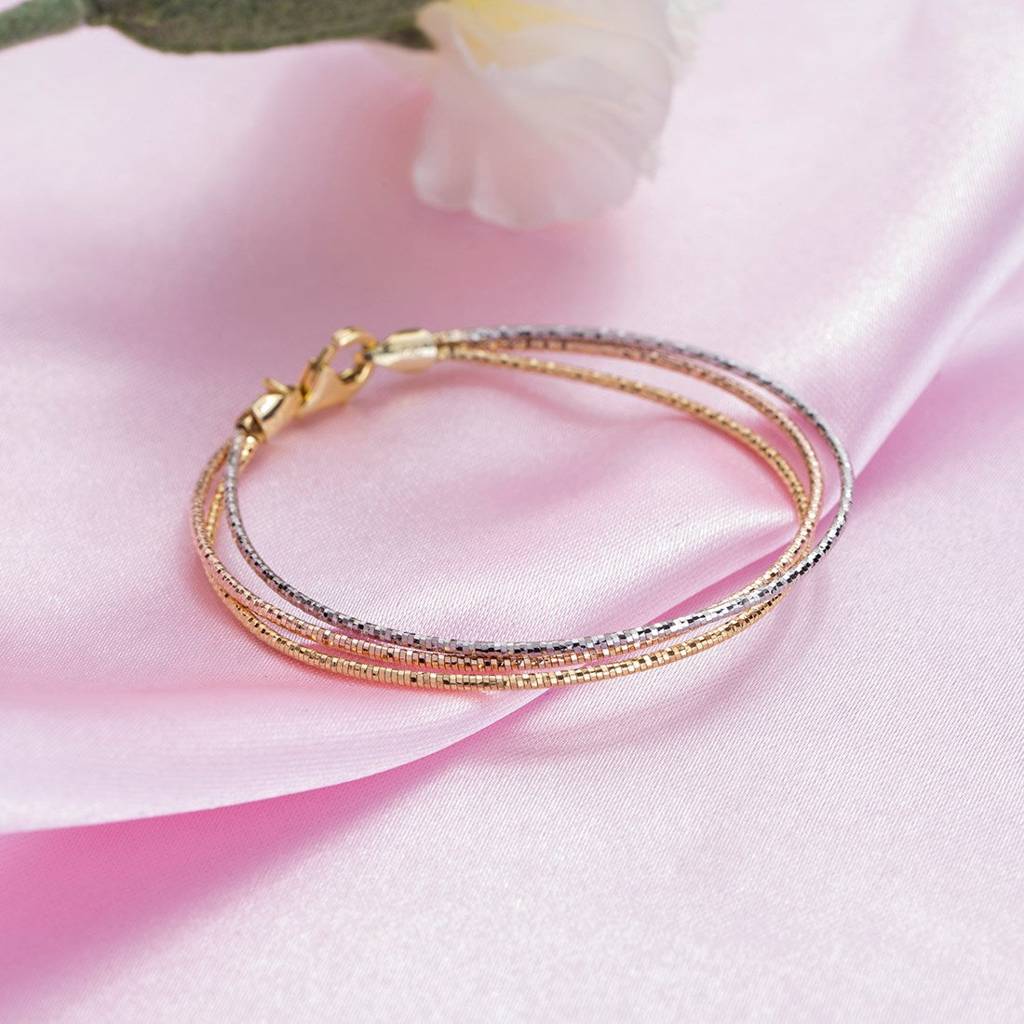 Multi-Strand Triple Plating 925 Sterling Silver Bracelet : BR-80160