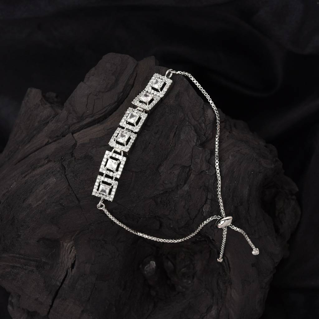 Zenith Sparkle Silver Tone Adjustable Bracelet : PJBRCWHCZ208