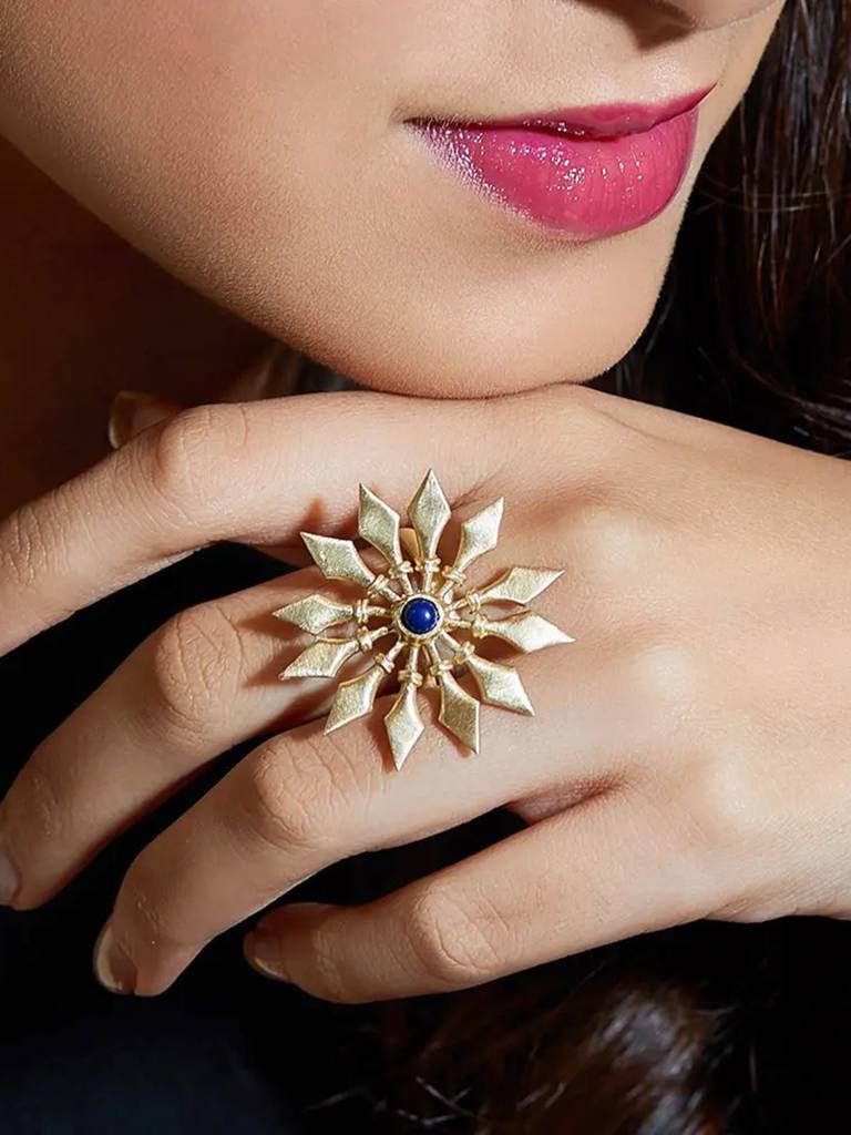 Silver 92.5 Sudarshan Chakra Ring : U080SO08R0199
