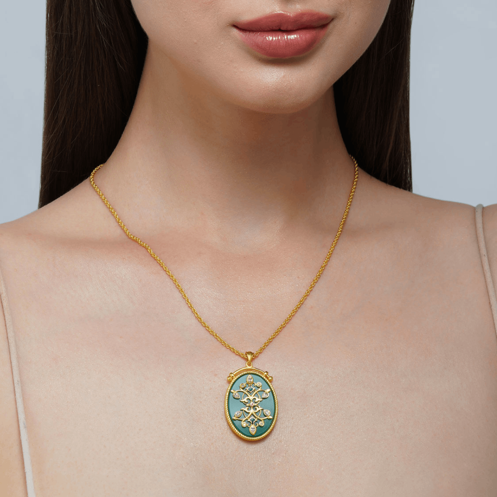 Reflection Of You Green Onyx Pendant Necklace : HN681GM