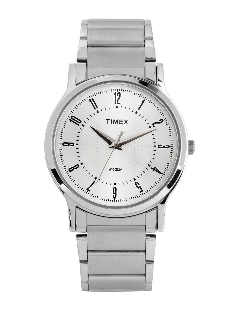 Timex Round 39Mm Silver Dial Analog Men Watch - Ti000R41400 : TI000R41400