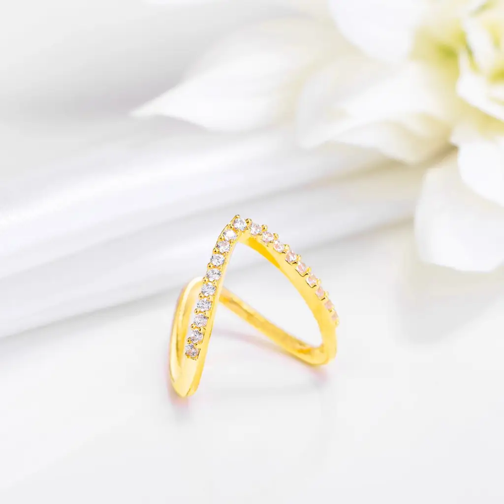 Royal Crown Gold Plated 925 Sterling Silver Women'S Vanki Ring