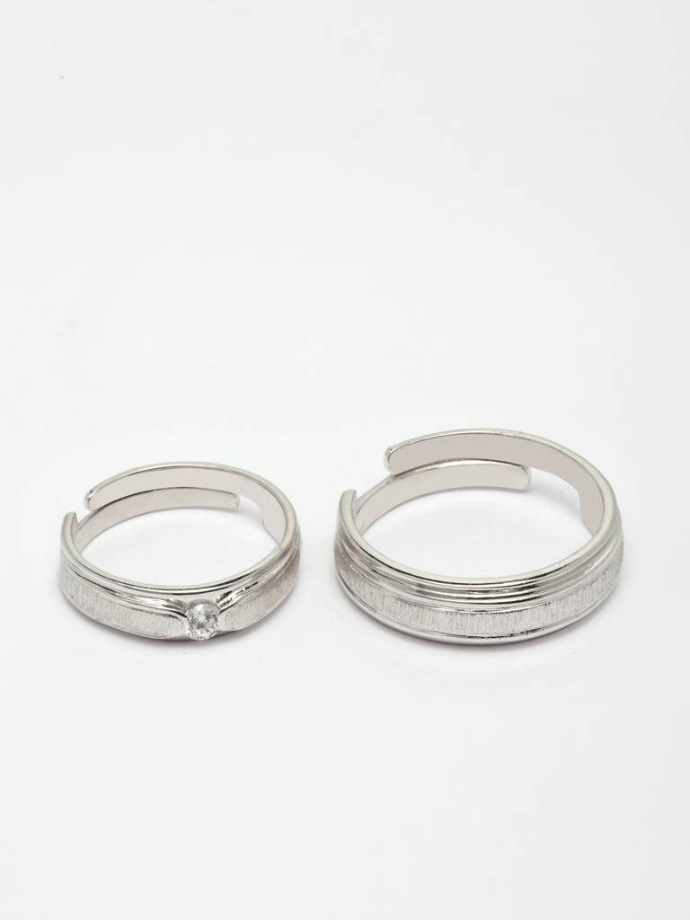Pure 925 Sterling Silver Eternity Adjustable Couple Band For Men And Women : CSCPLR6_MF