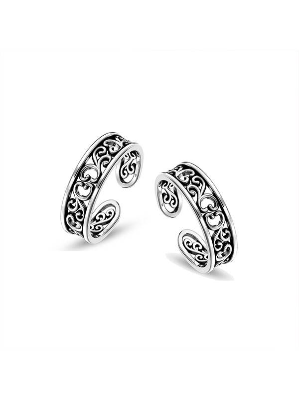 Antique Classic Floral Adjustable Toe Ring : MTR243155S5NAT
