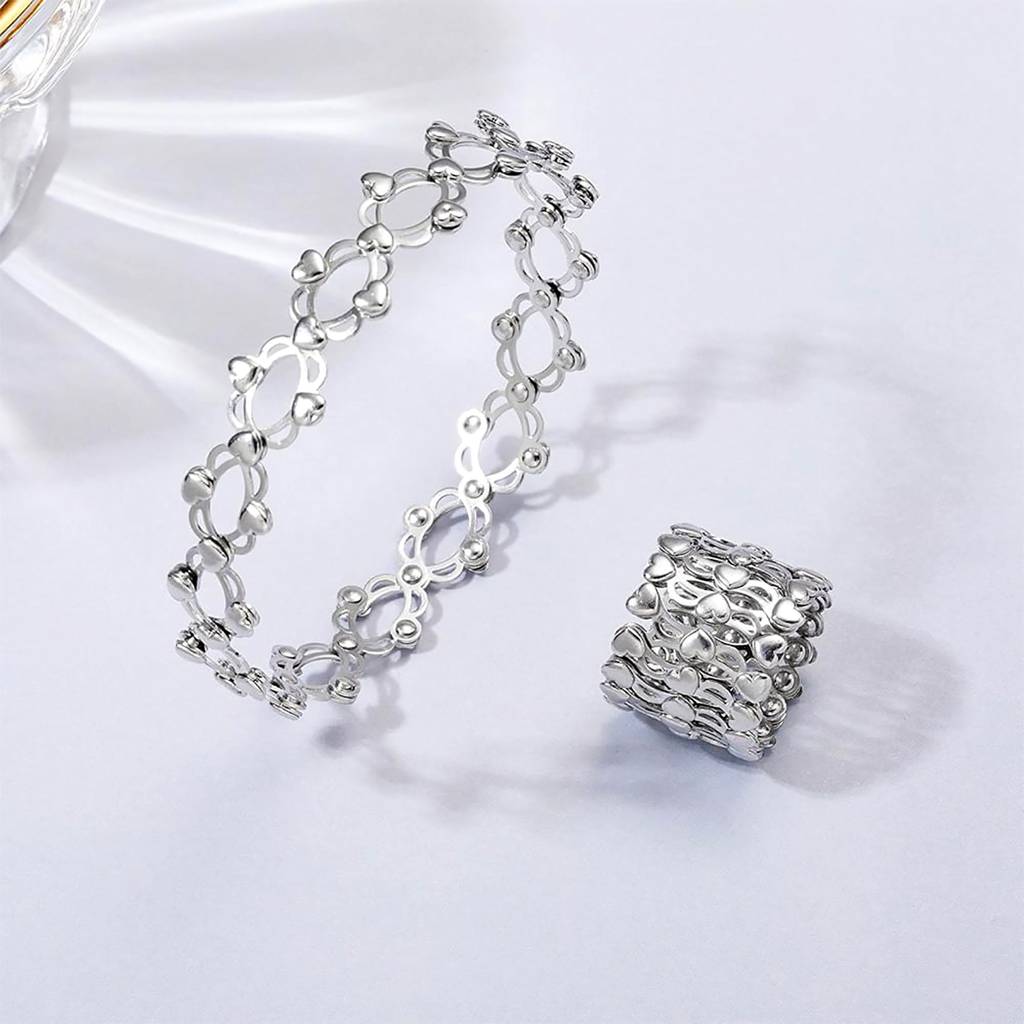 Cubic Zirconia Studded Fancy Bracelet Come Ring Jewellery For Women & Girls : PX8B106S