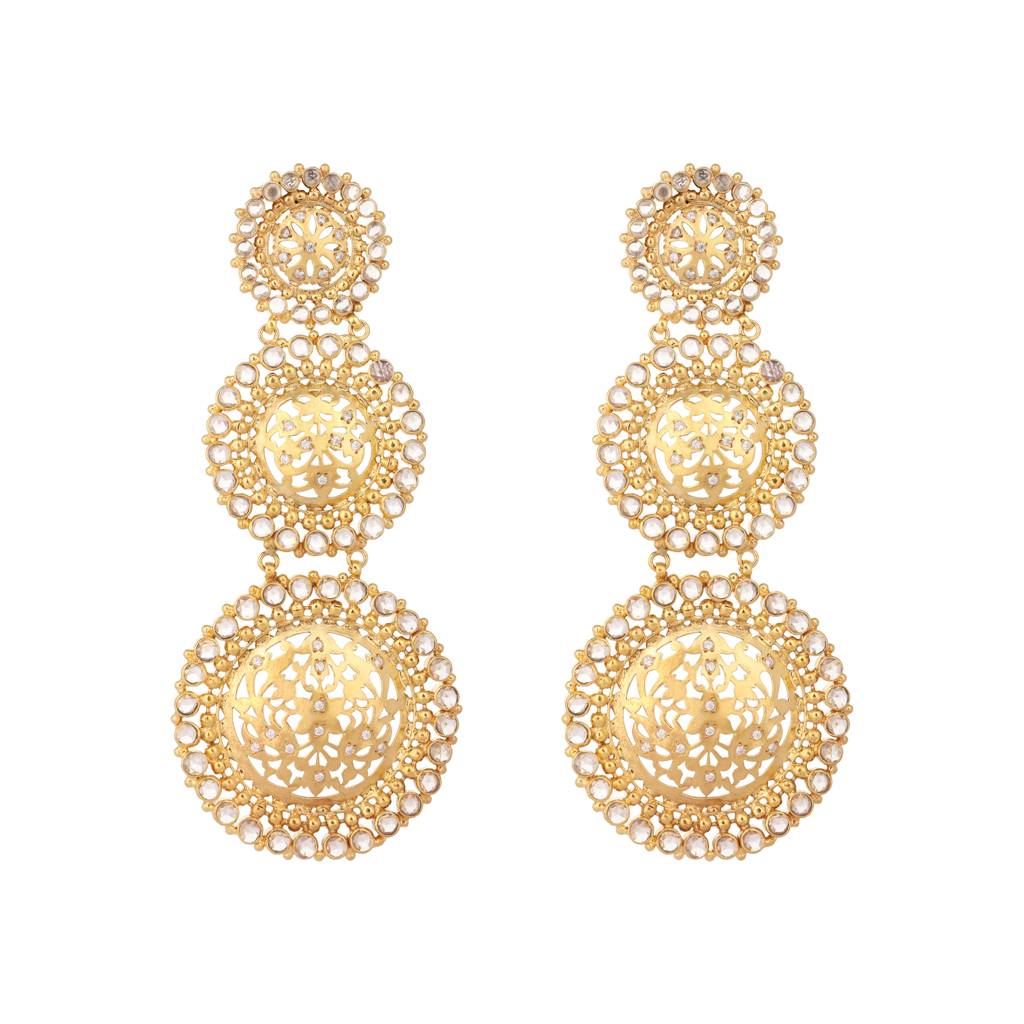 22K Gold Plated Pink Radiance Earrings : YI24A0363E