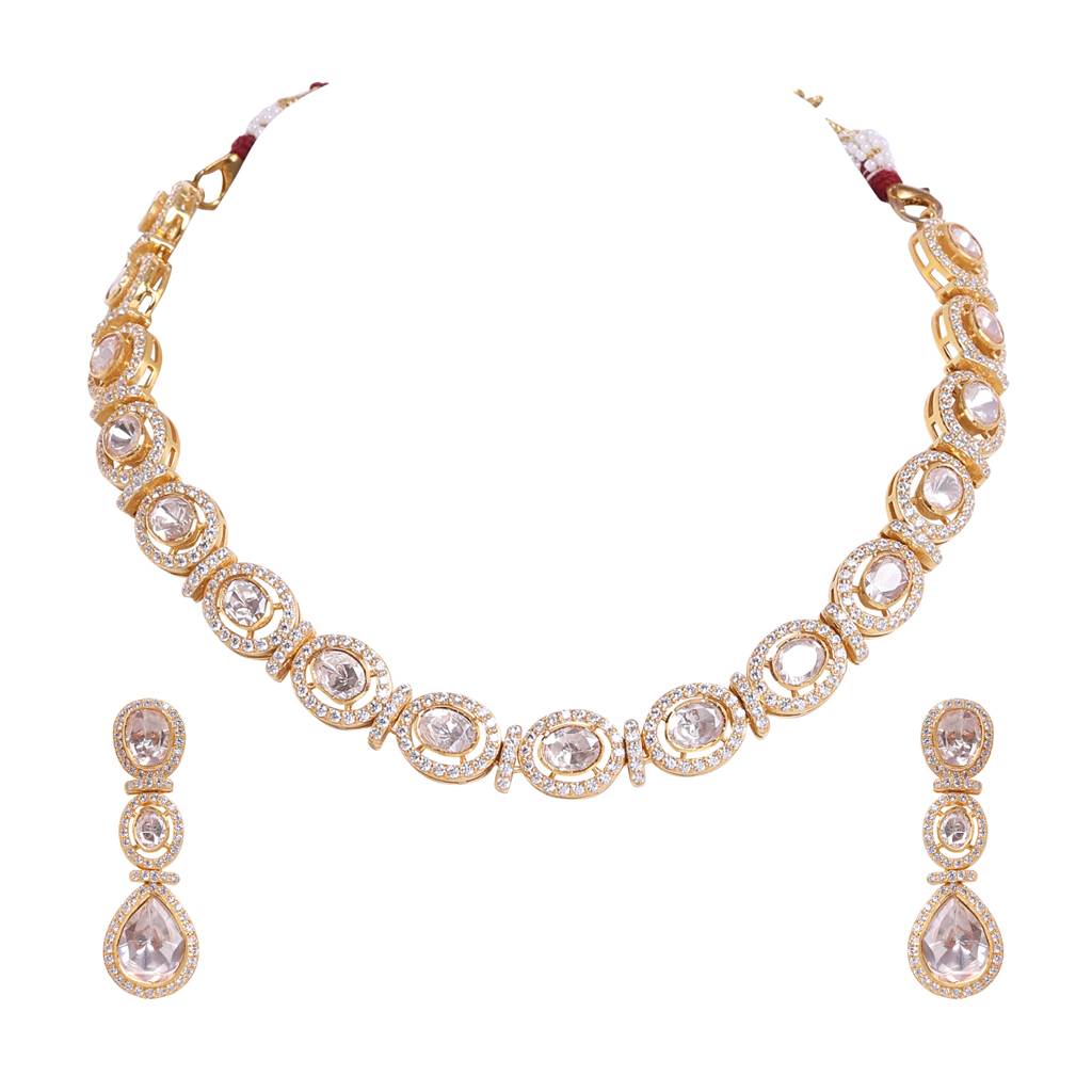 Moissanite Polki Necklace Set 4 : PJ109