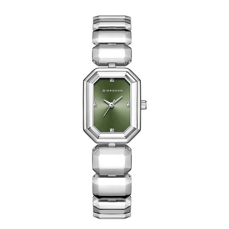 Giordano Stylish Analog Watch For Women With Octagonal Dial, Crystal Hour Markers And Bracelet Style Strap : GZ-60103-11