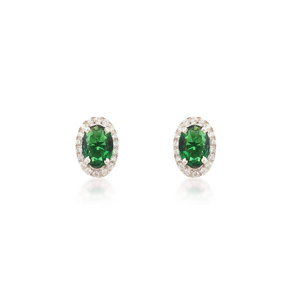 Iski Uski 925 Sterling Silver Jessa Emerald Drop Earrings