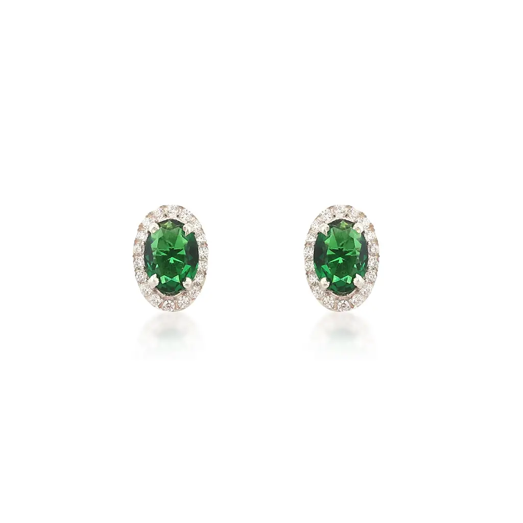 Iski Uski 925 Sterling Silver Jessa Emerald Drop Earrings