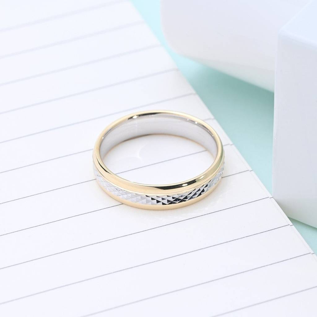 Exquisite Dual Tone Rhodium And Gold Plated 925 Sterling Silver Ring For Him (Adjustable) : RNG-40210